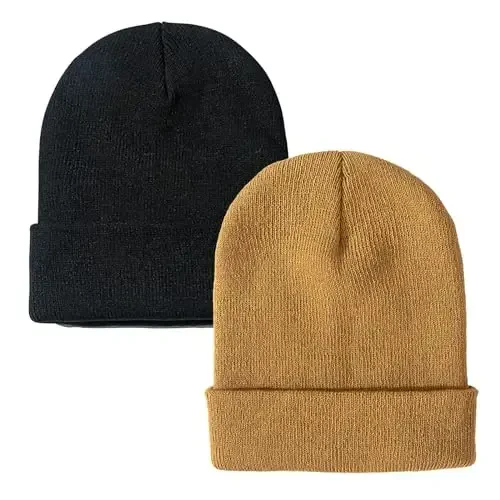 Rosoz Beanie for Men Women Cuffed Knit Hat Winter Beanies Skull Cap Unisex - ROSOZ