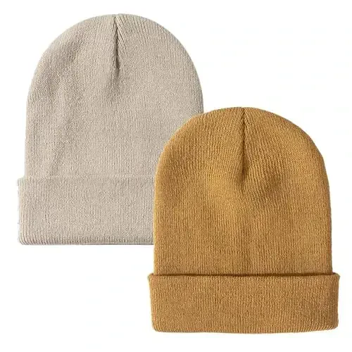 Rosoz Beanie erkaklar va ayollar uchun manjetli trikotaj shlyapa Qishki shapkalar Bosh suyagi qopqog'i Unisex - ROSOZ
