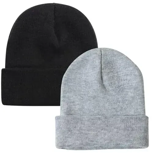 Rosoz Beanie for Men Women Cuffed Knit Hat Winter Beanies Skull Cap Unisex - ROSOZ