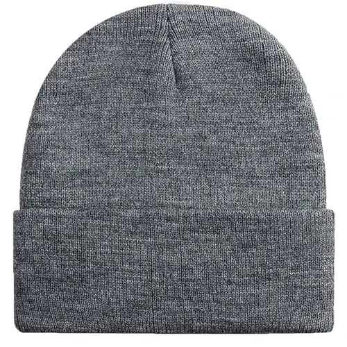 Rosoz Beanie for Men Women Cuffed Knit Hat Winter Beanies Skull Cap Unisex - 1