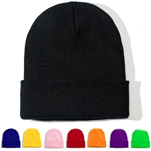 Rosoz Beanie for Men Women Cuffed Knit Hat Winter Beanies Skull Cap Unisex - 1