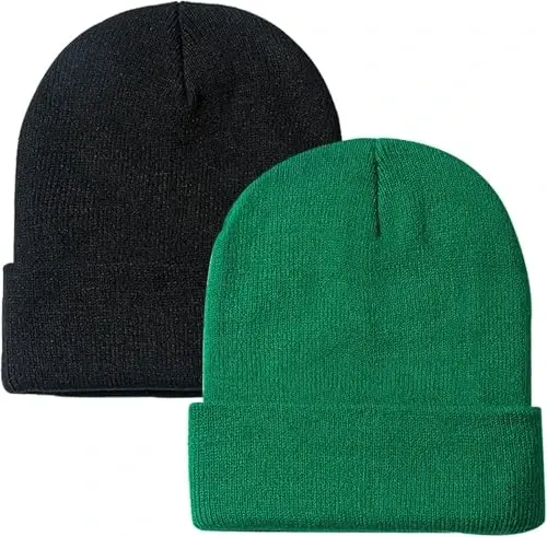 Rosoz Beanie for Men Women Cuffed Knit Hat Winter Beanies Skull Cap Unisex - 1