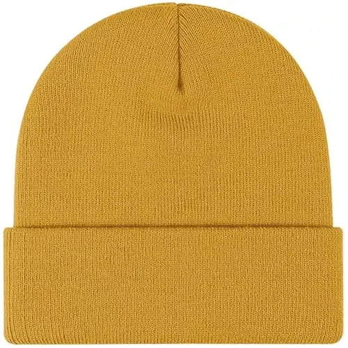 Rosoz Beanie for Men Women Cuffed Knit Hat Winter Beanies Skull Cap Unisex - 1