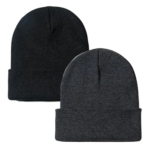 Rosoz Beanie for Men Women Cuffed Knit Hat Winter Beanies Skull Cap Unisex - 1