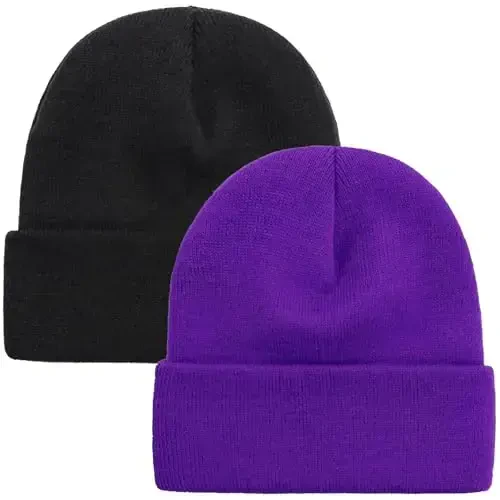Rosoz Beanie for Men Women Cuffed Knit Hat Winter Beanies Skull Cap Unisex - ROSOZ