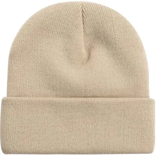 Rosoz Beanie for Men Women Cuffed Knit Hat Winter Beanies Skull Cap Unisex - 1