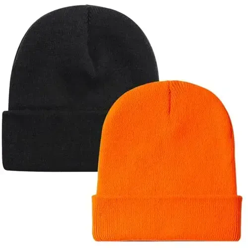Rosoz Beanie for Men Women Cuffed Knit Hat Winter Beanies Skull Cap Unisex 
