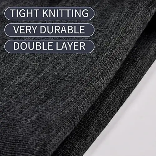 Rosoz Beanie for Men Women Cuffed Knit Hat Winter Beanies Skull Cap Unisex - 2