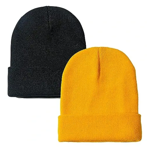 Rosoz Beanie for Men Women Cuffed Knit Hat Winter Beanies Skull Cap Unisex - 1