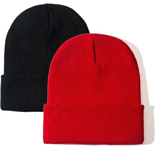 Rosoz Beanie for Men Women Cuffed Knit Hat Winter Beanies Skull Cap Unisex - 1