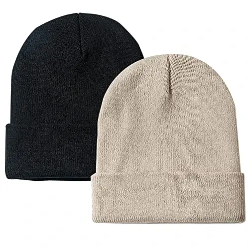 Rosoz Beanie for Men Women Cuffed Knit Hat Winter Beanies Skull Cap Unisex - 1