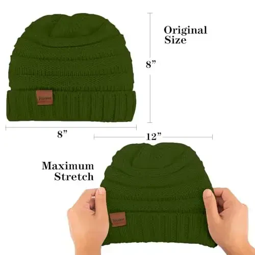 Rosoz Womens Beanies for Winter Slouchy Beanies for Women Knit Warm Winter Hats for Women Thick for Cold Weather - 4