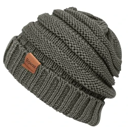 Rosoz Womens Beanies for Winter Slouchy Beanies for Women Knit Warm Winter Hats for Women Thick for Cold Weather - 2
