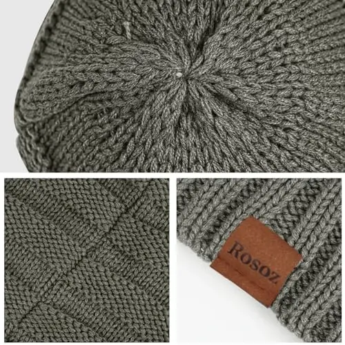 Rosoz Womens Beanies for Winter Slouchy Beanies for Women Knit Warm Winter Hats for Women Thick for Cold Weather - 4