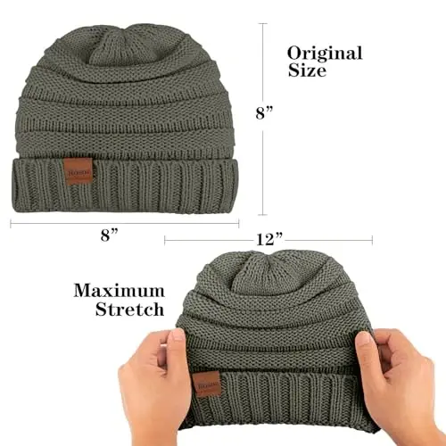 Rosoz Womens Beanies for Winter Slouchy Beanies for Women Knit Warm Winter Hats for Women Thick for Cold Weather - 6