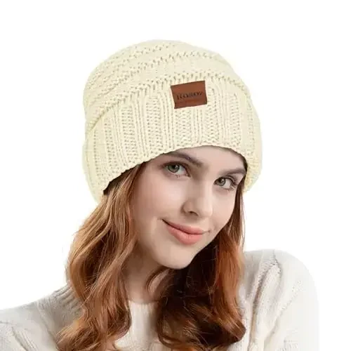 Rosoz Womens Beanies for Winter Slouchy Beanies for Women Knit Warm Winter Hats for Women Thick for Cold Weather - 3
