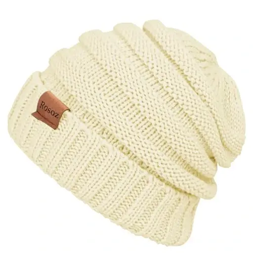 Rosoz Womens Beanies for Winter Slouchy Beanies for Women Knit Warm Winter Hats for Women Thick for Cold Weather - ROSOZ (1)