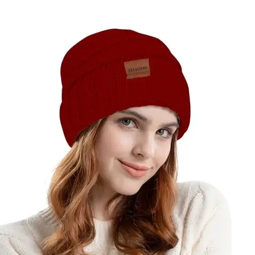 Rosoz Womens Beanies for Winter Slouchy Beanies for Women Knit Warm Winter Hats for Women Thick for Cold Weather - 2