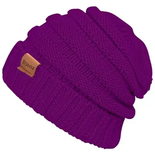 Rosoz Womens Beanies for Winter Slouchy Beanies for Women Knit Warm Winter Hats for Women Thick for Cold Weather - 2