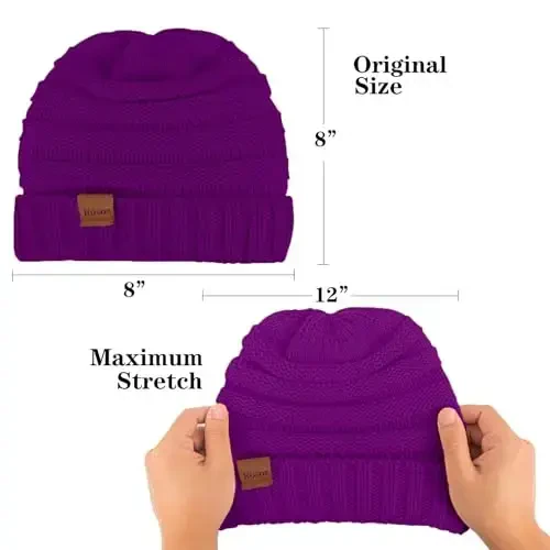 Rosoz Womens Beanies for Winter Slouchy Beanies for Women Knit Warm Winter Hats for Women Thick for Cold Weather - 4