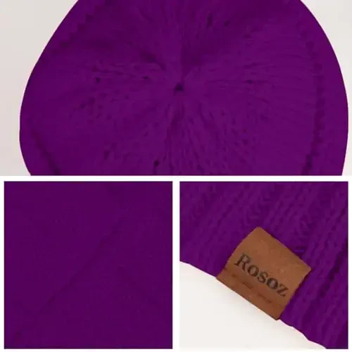 Rosoz Womens Beanies for Winter Slouchy Beanies for Women Knit Warm Winter Hats for Women Thick for Cold Weather - 5
