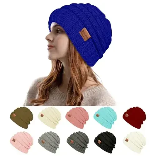 Rosoz Womens Beanies for Winter Slouchy Beanies for Women Knit Warm Winter Hats for Women Thick for Cold Weather 