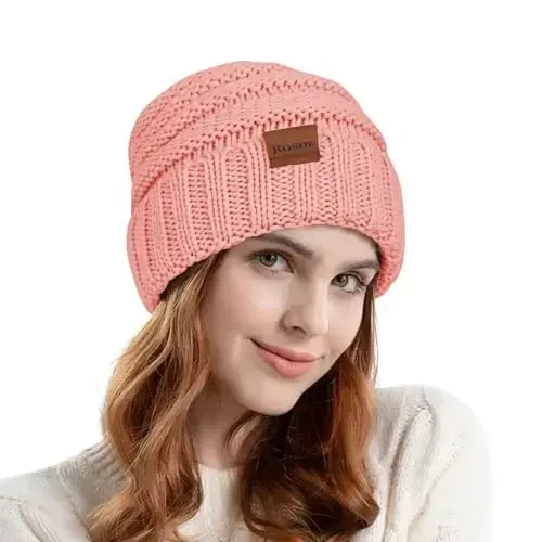 Rosoz Womens Beanies for Winter Slouchy Beanies for Women Knit Warm Winter Hats for Women Thick for Cold Weather - 2