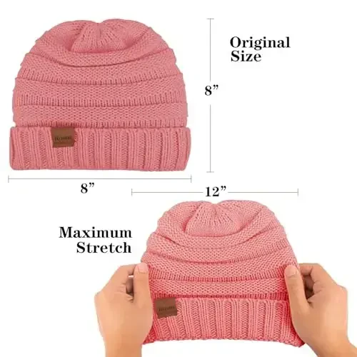 Rosoz Womens Beanies for Winter Slouchy Beanies for Women Knit Warm Winter Hats for Women Thick for Cold Weather - 6