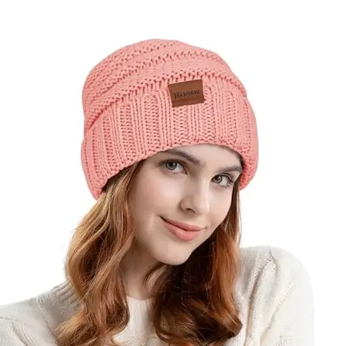 Rosoz Womens Beanies for Winter Slouchy Beanies for Women Knit Warm Winter Hats for Women Thick for Cold Weather - ROSOZ (1)