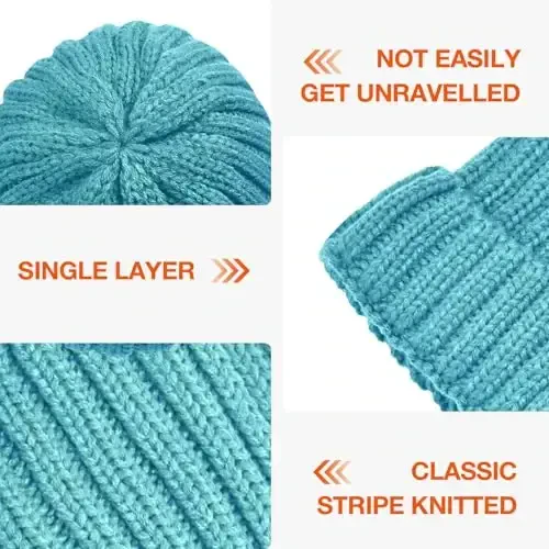 Rosoz Winter Hats for Women Warm Thick Soft Stretch Cable Knit Beanie Skully Cap for Cold Weather - 4