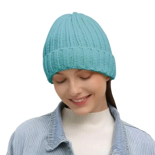 Rosoz Winter Hats for Women Warm Thick Soft Stretch Cable Knit Beanie Skully Cap for Cold Weather - ROSOZ (1)