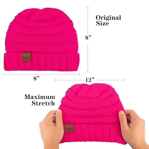 Rosoz Womens Beanies for Winter Slouchy Beanies for Women Knit Warm Winter Hats for Women Thick for Cold Weather - 4