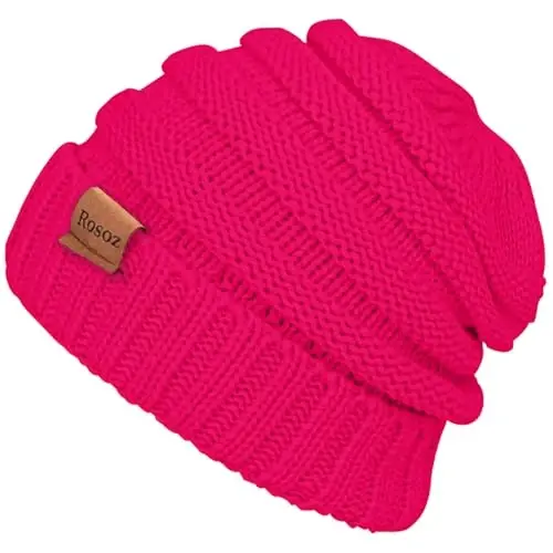 Rosoz Womens Beanies for Winter Slouchy Beanies for Women Knit Warm Winter Hats for Women Thick for Cold Weather - ROSOZ (1)