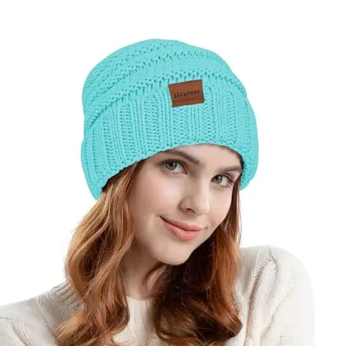 Rosoz Womens Beanies for Winter Slouchy Beanies for Women Knit Warm Winter Hats for Women Thick for Cold Weather - ROSOZ (1)