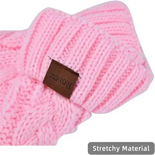 Rosoz Ponytail Beanie for Women,Winter Warm Beanie Tail Soft Stretch Cable Knit Messy High Bun Hat - 4