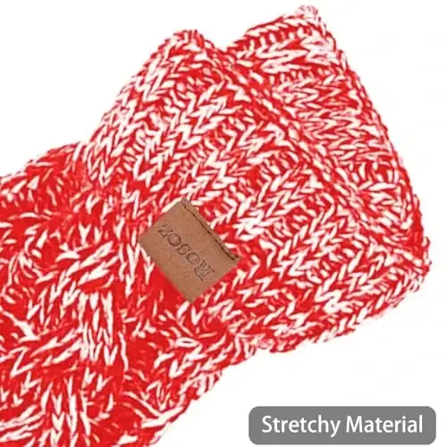 Rosoz Ponytail Beanie for Women,Winter Warm Beanie Tail Soft Stretch Cable Knit Messy High Bun Hat - 4