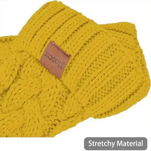 Rosoz Ponytail Beanie for Women,Winter Warm Beanie Tail Soft Stretch Cable Knit Messy High Bun Hat - 4