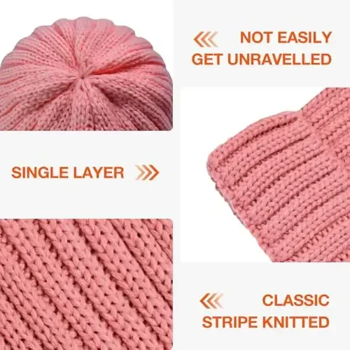 Rosoz Winter Hats for Women Warm Thick Soft Stretch Cable Knit Beanie Skully Cap for Cold Weather - 5