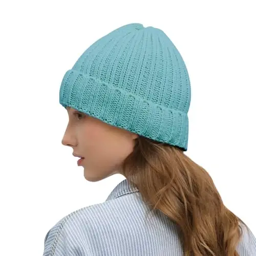 Rosoz Winter Hats for Women Warm Thick Soft Stretch Cable Knit Beanie Skully Cap for Cold Weather - 3