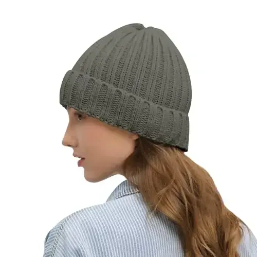 Rosoz Winter Hats for Women Warm Thick Soft Stretch Cable Knit Beanie Skully Cap for Cold Weather - 2