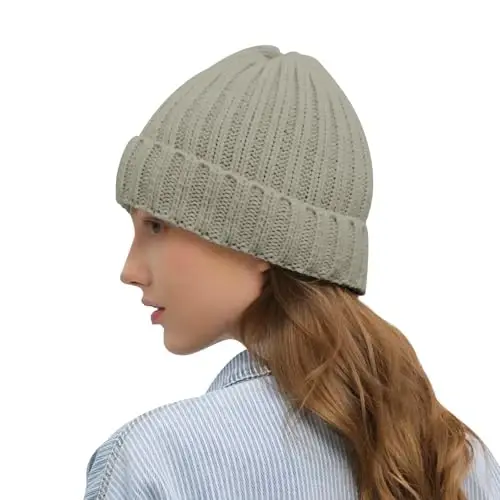 Rosoz Winter Hats for Women Warm Thick Soft Stretch Cable Knit Beanie Skully Cap for Cold Weather - 2