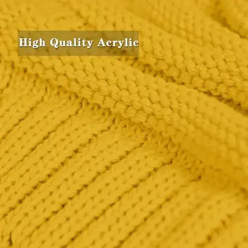 Rosoz Womens Beanies for Winter Ayollar uchun yumshoq qishki shapkalar Ayollar uchun trikotaj iliq qishki shapkalar Sovuq havoda qalin - 5