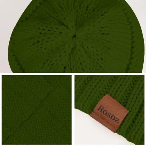 Rosoz Womens Beanies for Winter Slouchy Beanies for Women Knit Warm Winter Hats for Women Thick for Cold Weather - 5
