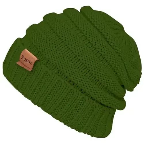 Rosoz Womens Beanies for Winter Slouchy Beanies for Women Knit Warm Winter Hats for Women Thick for Cold Weather - 2