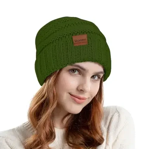 Rosoz Womens Beanies for Winter Slouchy Beanies for Women Knit Warm Winter Hats for Women Thick for Cold Weather - 3