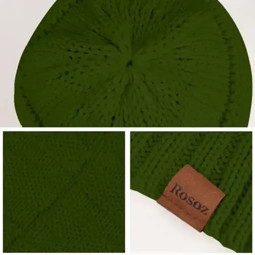 Rosoz Womens Beanies for Winter Slouchy Beanies for Women Knit Warm Winter Hats for Women Thick for Cold Weather - 5