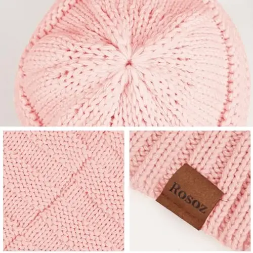Rosoz Womens Beanies for Winter Slouchy Beanies for Women Knit Warm Winter Hats for Women Thick for Cold Weather - 4