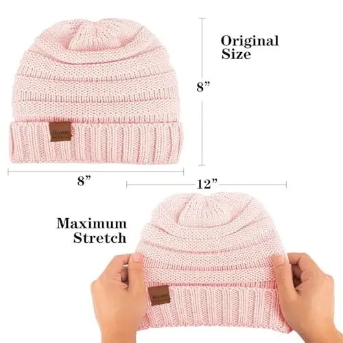 Rosoz Womens Beanies for Winter Slouchy Beanies for Women Knit Warm Winter Hats for Women Thick for Cold Weather - 6