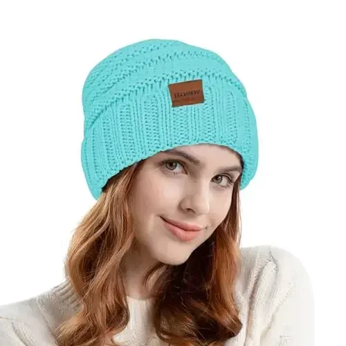 Rosoz Womens Beanies for Winter Slouchy Beanies for Women Knit Warm Winter Hats for Women Thick for Cold Weather - 2