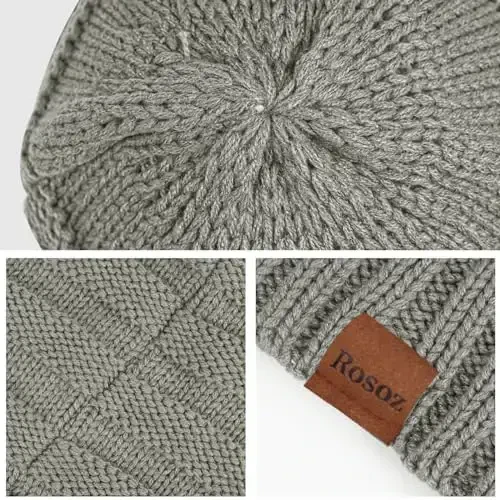 Rosoz Womens Beanies for Winter Slouchy Beanies for Women Knit Warm Winter Hats for Women Thick for Cold Weather - 5